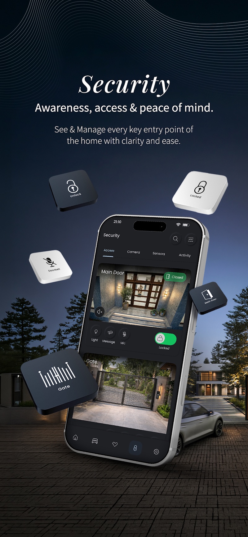 Keus security controls for entrances, gates and cameras