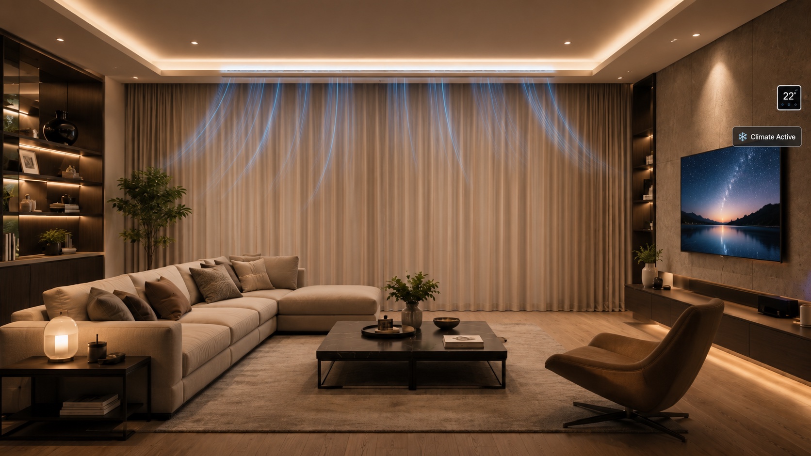 Climate comfort active across a refined interior